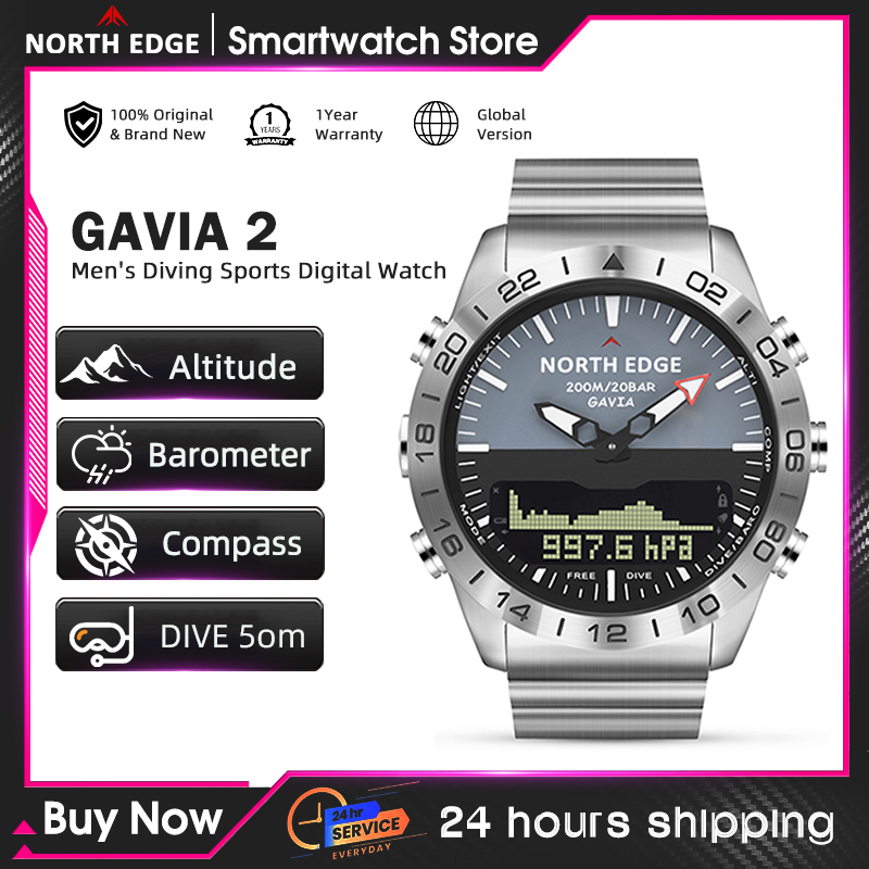 Altimeter Compass Watch - Мужские часы для дайвинга NORTH EDGE,