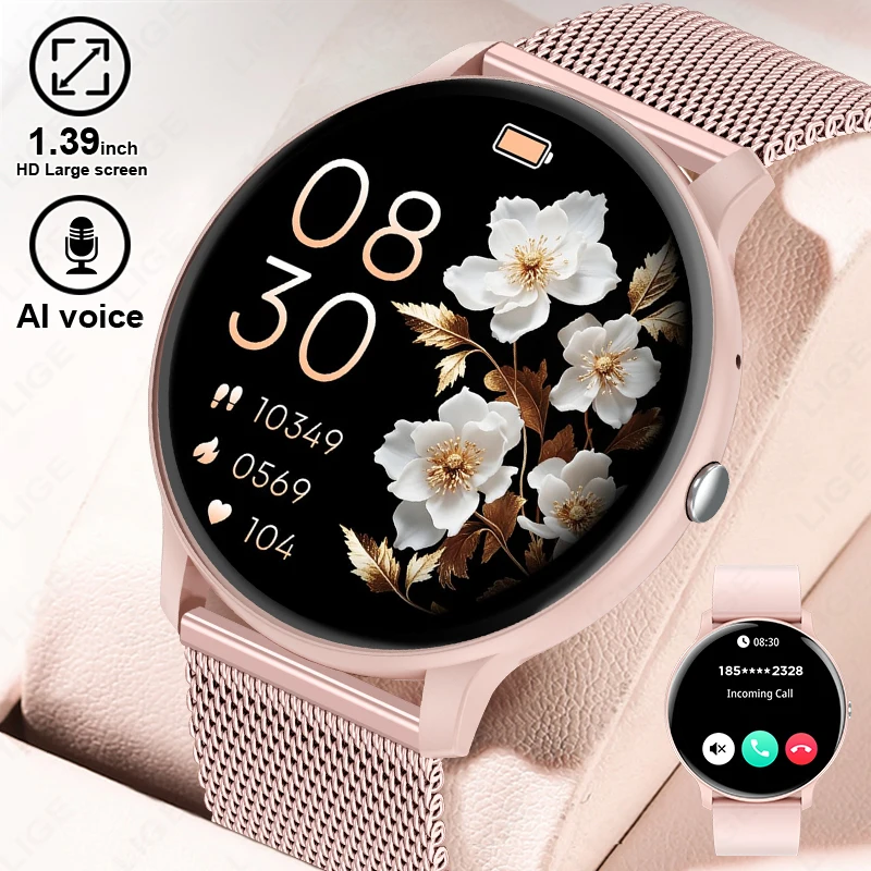Watches Ladies Smartwatch - Умные часы LIGE с функцией Bluetooth-звонков