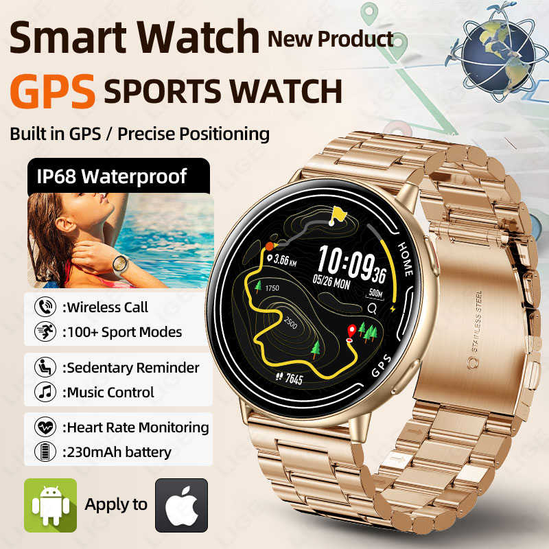 Smartwatch Watches For Women With Gps - LIGE GPS Смарт-часы Мониторинг сердечного ритма