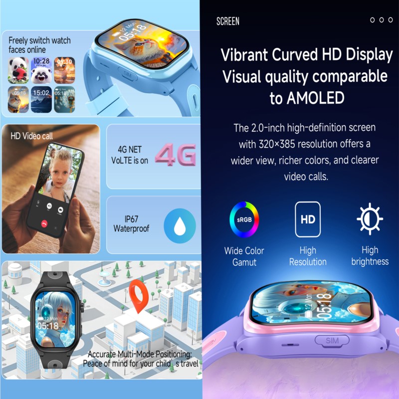 Детские умные часы 4G с HD-экр – обзор и цена Smartwatch Watches For Kids With Gps