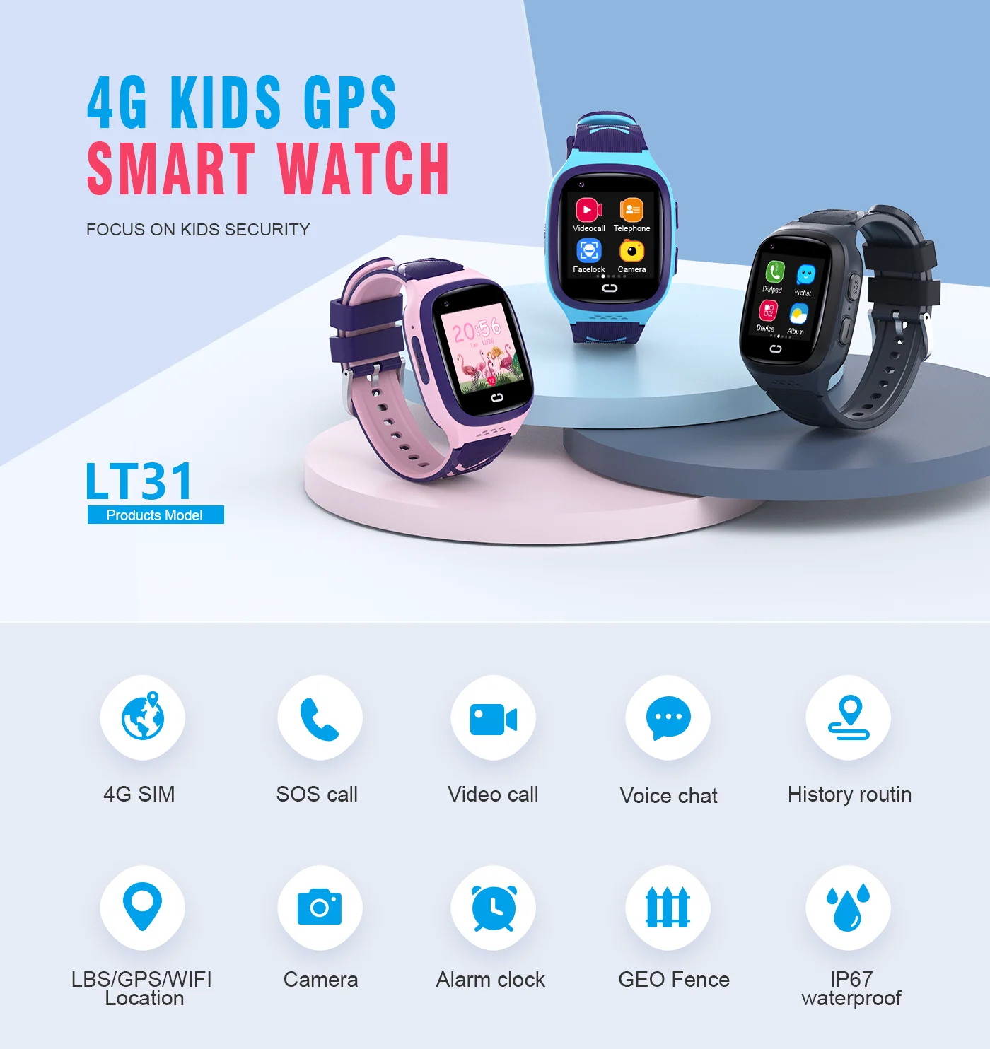 4G Детские Смарт-часы SOS Водо – обзор и цена Smartwatch Watches Price