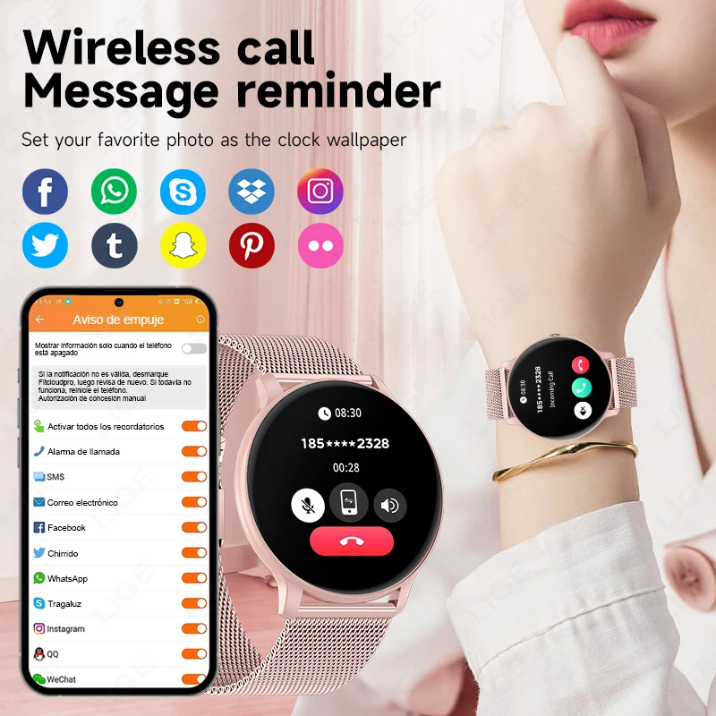 Умные часы LIGE с функцией Blu – обзор и цена Watches Ladies Smartwatch