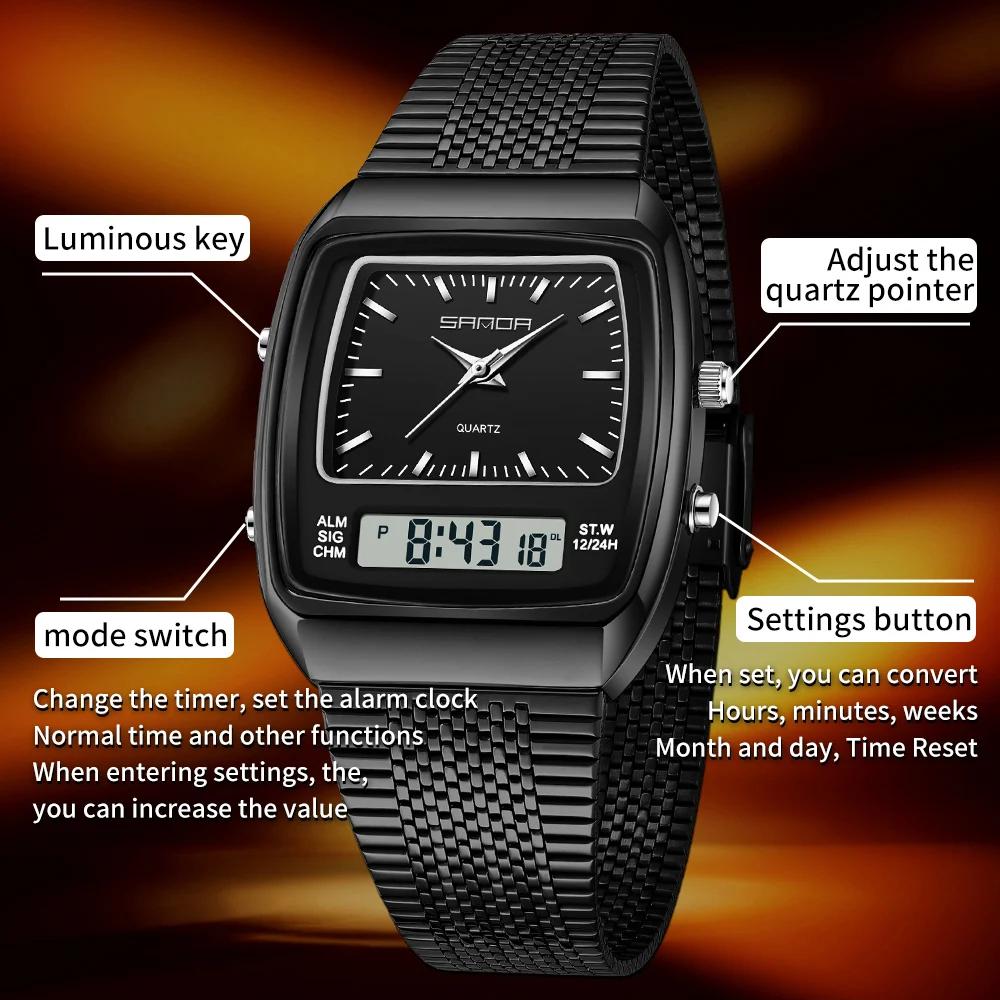 Часы SANDA для мужчин, водонеп – обзор и цена Timex Watches Smartwatch
