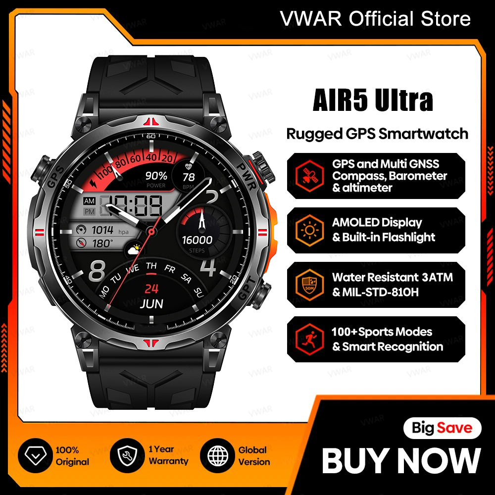 Смарт-часы VWAR Air5 Ultra GPS – обзор и цена Watch Vs Smartwatch